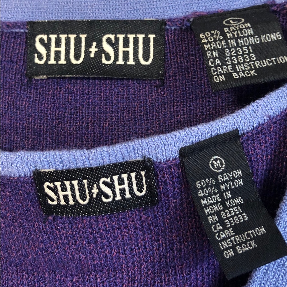 SHU SHU 2 PC Violet & Blue Sweater Set w/ Sequins - Picture 7 of 8